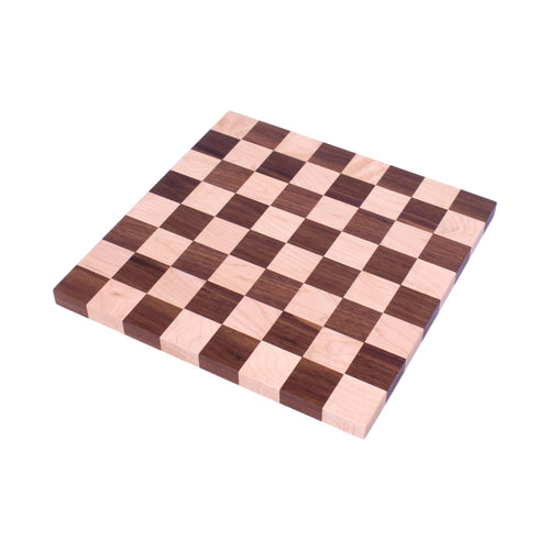 Maple/Walnut Hardwood Chess and Checkers Wooden Game Board