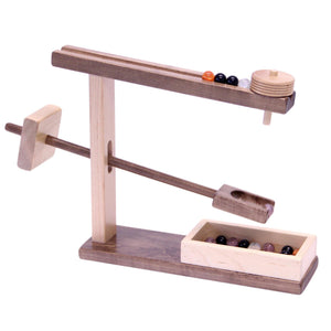 Amish Toy Box Wooden Marble Roller Machine Toy Maple Walnut Finish