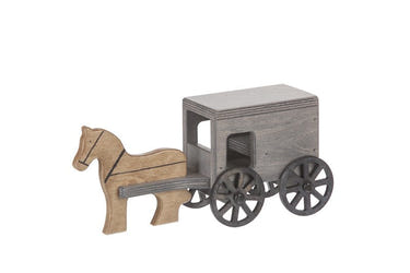Amish-Made Wooden Horse & Buggy Penny Piggy Bank