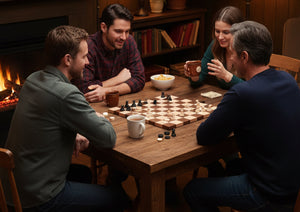 Maple/Walnut Hardwood Chess and Checkers Wooden Game Board
