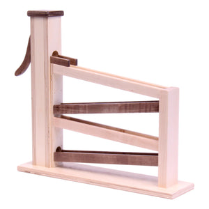 Amish Toy Box Wooden Marble Pump Toy Walnut Natural 13x15x3.5