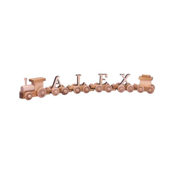 Wooden Name Train Toy, Custom ABC Letter Train, Amish-Made