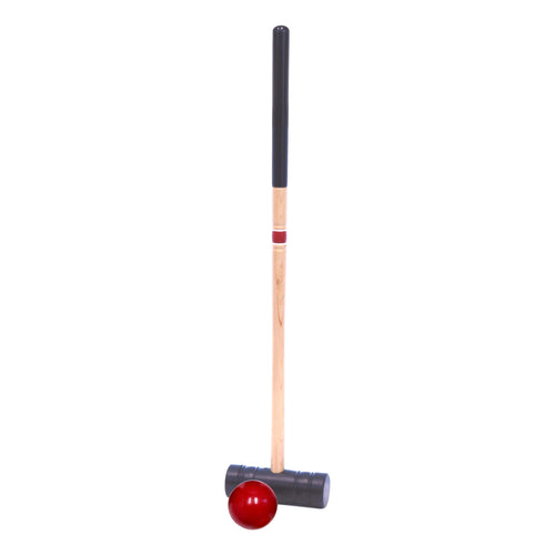 Individual Flag Croquet Mallet with 32" handle and durable polymer head for outdoor sports and ball play.