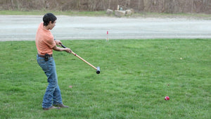 Amish-Made Individual Flag Croquet Mallet - 32" Handle - Polymer Head