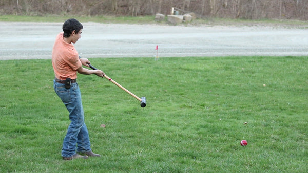 Amish-Made Individual Flag Croquet Mallet - 32" Handle - Polymer Head