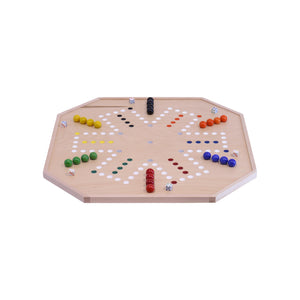 Aggravation and Chinese Checkers Combo Game Board Set - 25" Wide - Maple Wood - with Large 1" Marbles and Dice