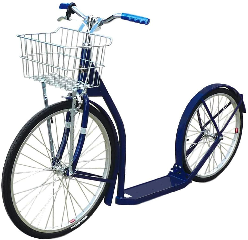 Amish-Made Deluxe Kick Scooter Bike with 24" front wheel and 20" rear wheel for adults, perfect for ride-ons and scooters.