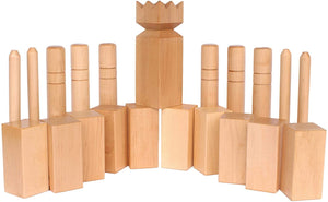 Amish-Made Deluxe Maple Hardwood Kubb Game with Clear Protective Finish, Regulation Size