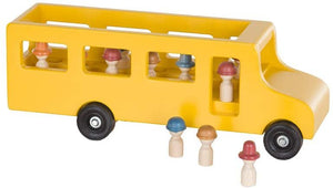 Amish-Made Wooden School Bus Toy, Child Safe Finish