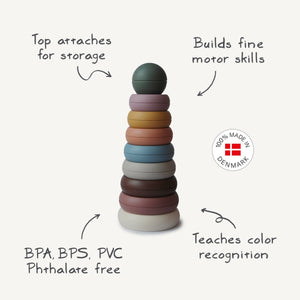 Mushie Stacking Rings Toy Danish Hygge plastic