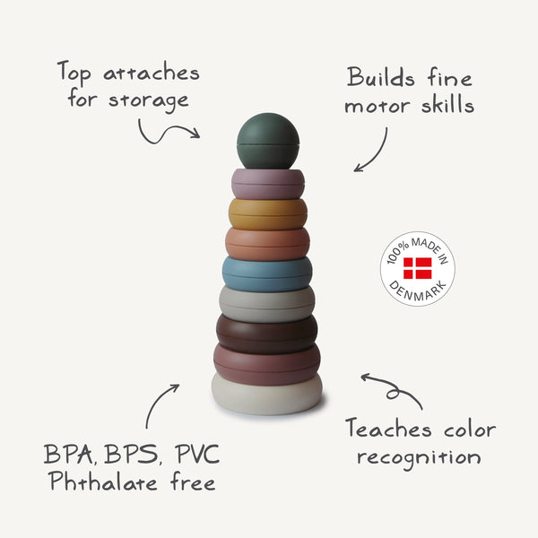 Mushie Stacking Rings Toy Danish Hygge plastic