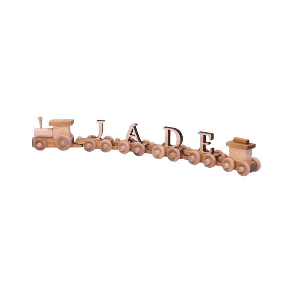 Wooden Name Train Toy, Custom ABC Letter Train, Amish-Made
