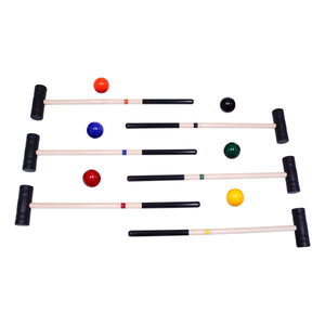 Amish-Made Deluxe Flag Croquet Golf Game Set with Duffel Bag, perfect for outdoor family fun and sports activities.