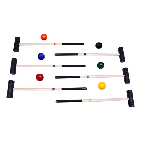 Amish-Made Deluxe Flag Croquet Golf Game Set with Duffel Bag, perfect for outdoor family fun and sports activities.