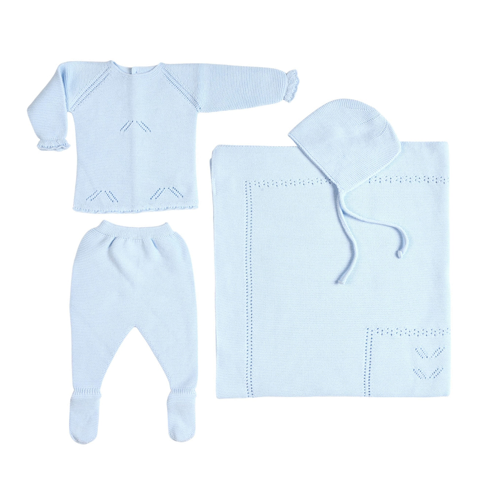 MELI | Baby Boys Blue Layette Set (4)