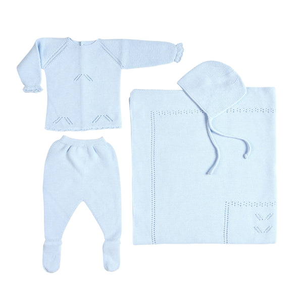 MELI | Baby Boys Blue Layette Set (4)