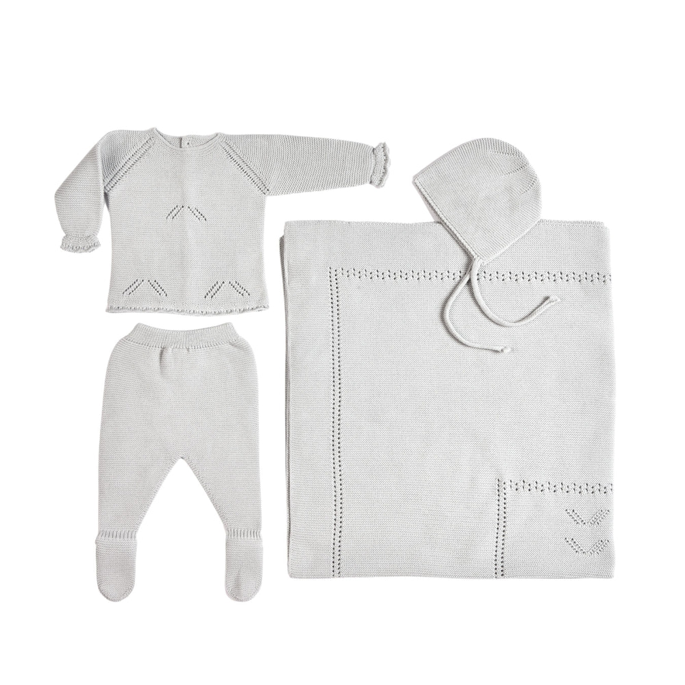 MELI | Baby Pearl Grey Layette Set (4)