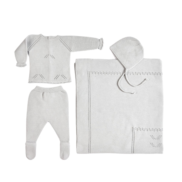 MELI | Baby Pearl Grey Layette Set (4)