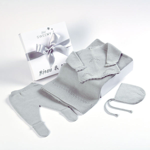 MELI | Baby Pearl Grey Layette Set (4)