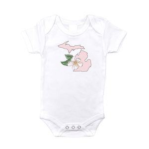 Michigan Apple Blossom Baby Onesie Newborn Coming Home Essential