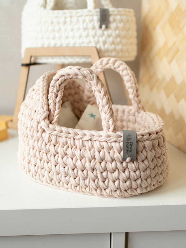 Mini Doll Moses Basket w/Rocking Stand