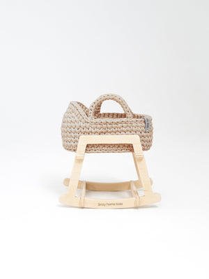 Mini Doll Moses Basket w/Rocking Stand