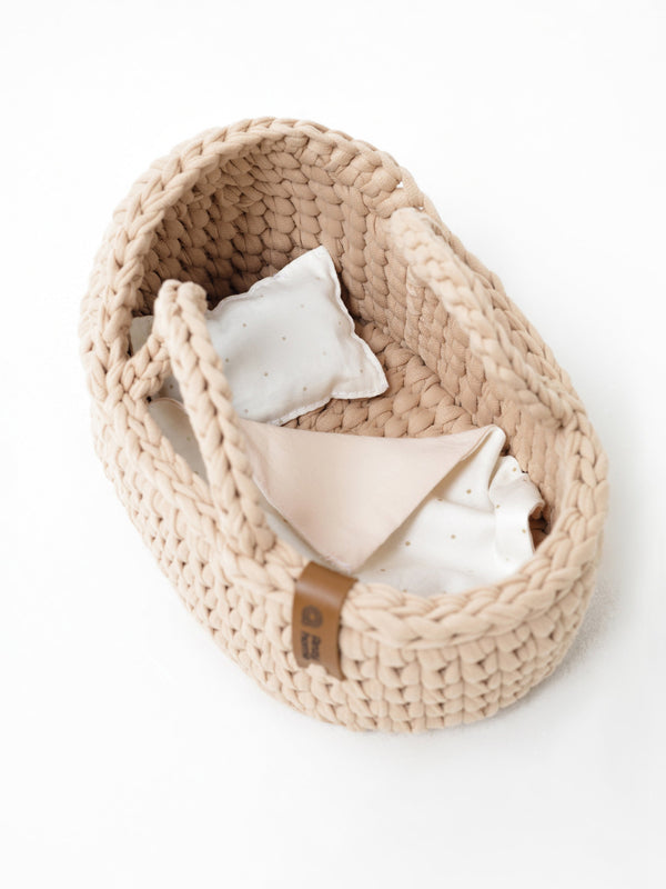 Mini Doll Moses Basket w/Rocking Stand