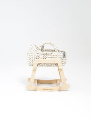 Mini Doll Moses Basket w/Rocking Stand