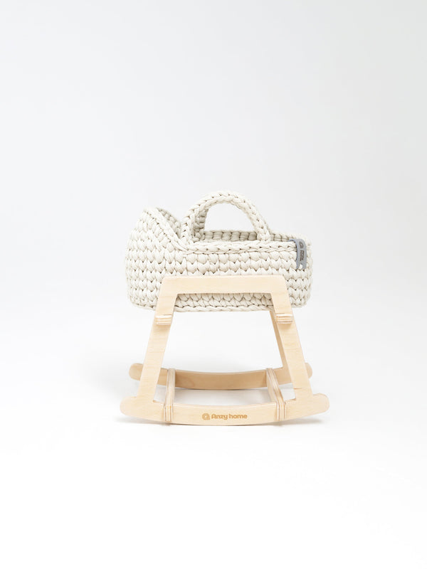 Mini Doll Moses Basket w/Rocking Stand
