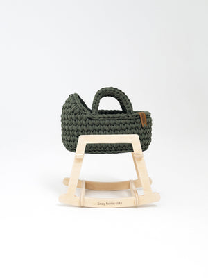 Mini Doll Moses Basket w/Rocking Stand