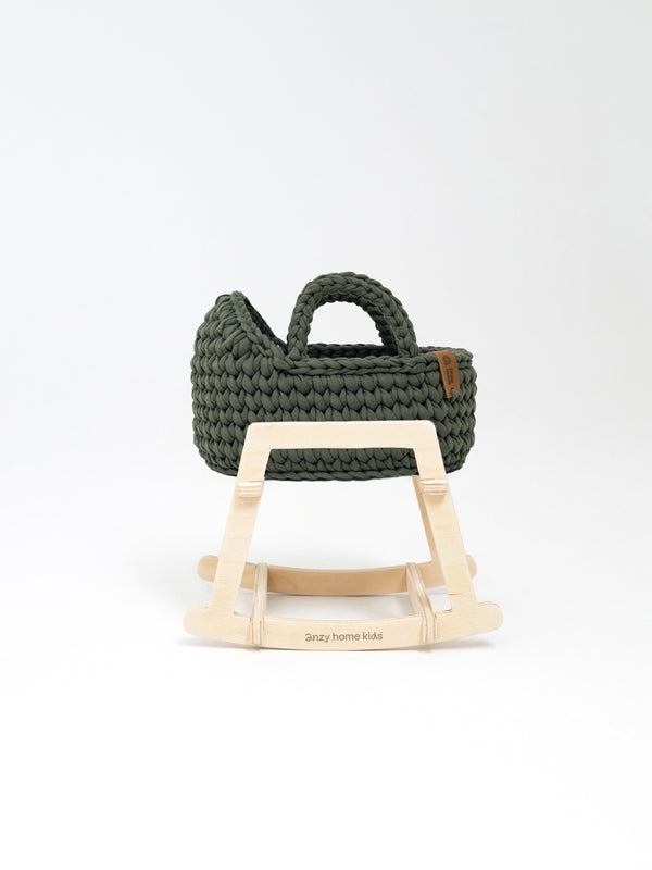 Mini Doll Moses Basket w/Rocking Stand