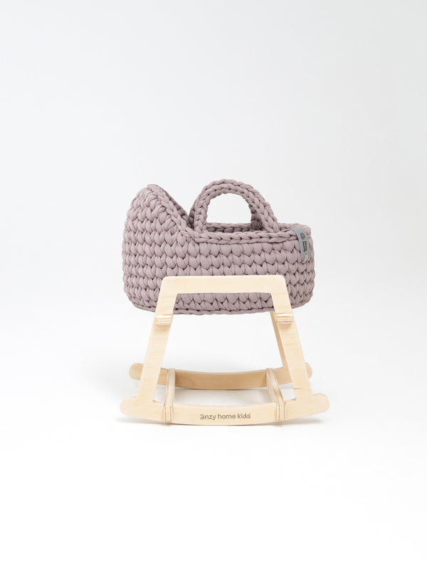 Mini Doll Moses Basket w/Rocking Stand