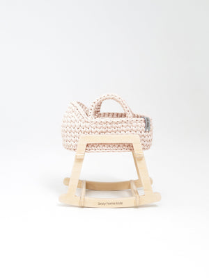Mini Doll Moses Basket w/Rocking Stand