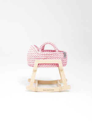 Mini Doll Moses Basket w/Rocking Stand