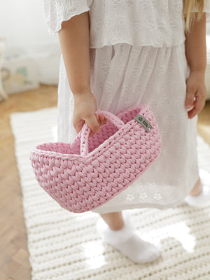 Mini Doll Moses Basket w/Rocking Stand