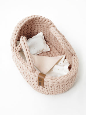 Mini Doll Moses Basket w/Rocking Stand