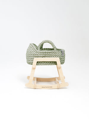 Mini Doll Moses Basket w/Rocking Stand