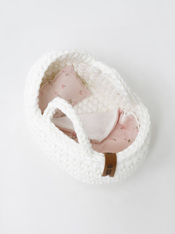 Mini Doll Moses Basket w/Rocking Stand