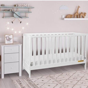 AFG Mila 3-in-1 Convertible Crib with Drawer White