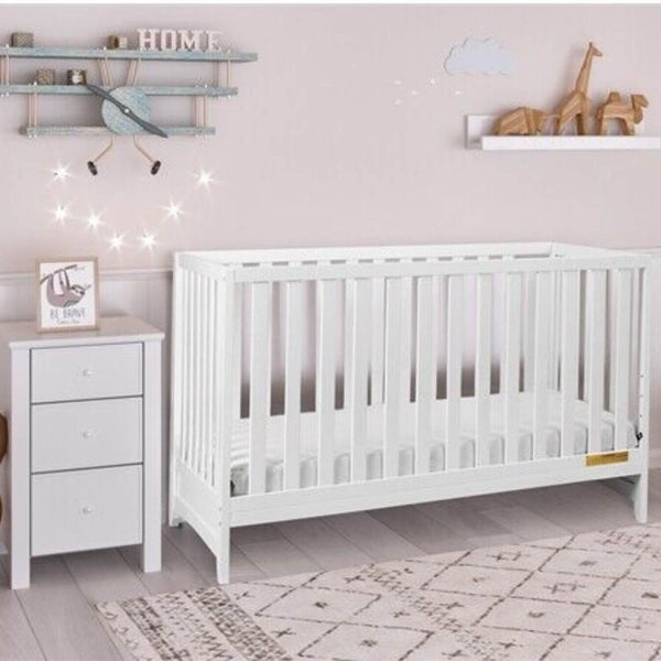 AFG Mila 3-in-1 Convertible Crib with Drawer White