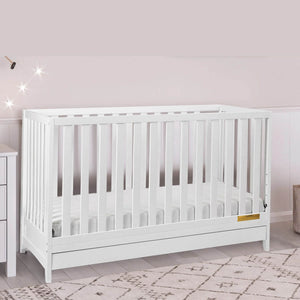 AFG Mila 3-in-1 Convertible Crib with Drawer White