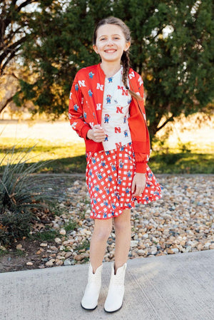 Nebraska Plaid Herbie Husker Twirl Skort