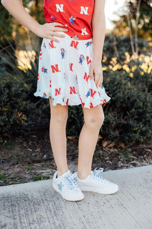 Nebraska White Herbie Husker Twirl Skort