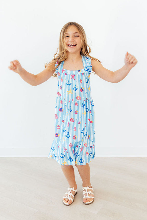 Tidepool Treasures Ruffle Cross Back Dress