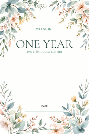 milestone card one year
