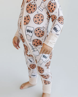 Bamboo Zip Romper | Milk & Cookies - MOOGCO Baby