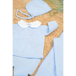 MILOU | Baby Boys Blue Cotton Knit Set (4)