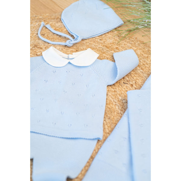 MILOU | Baby Boys Blue Cotton Knit Set (4)