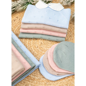 MILOU | Baby Girls Pink Cotton Knit Set (4)