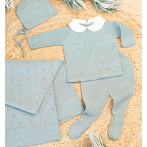 MILOU | Baby Green Cotton Knit Set (4)